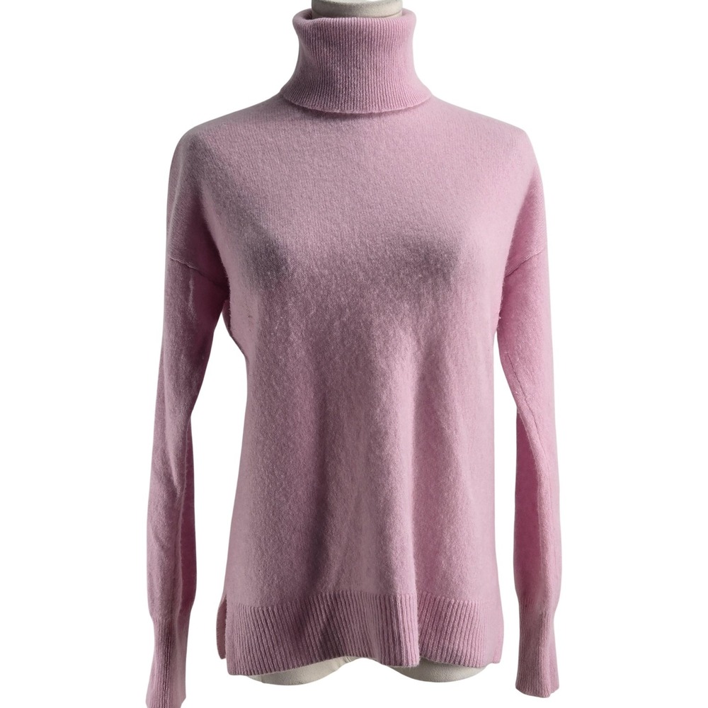Nordstrom Sweater Pullover Womens L Pink 100% Cashmere‎ Turtleneck Lightweight